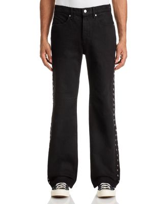 RtA Straight Fit Zed Cross Panel Jeans in Black | Bloomingdale's