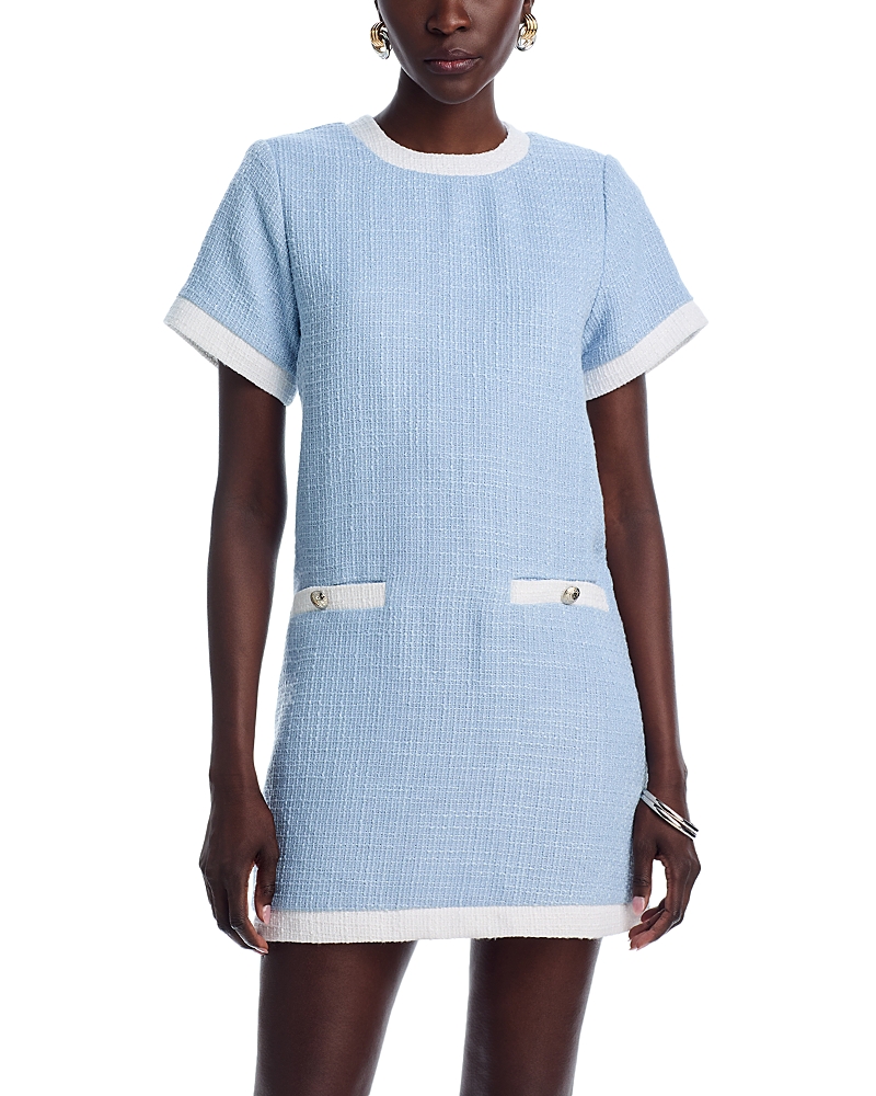 AQUA TWEED SHIFT DRESS - EXCLUSIVE