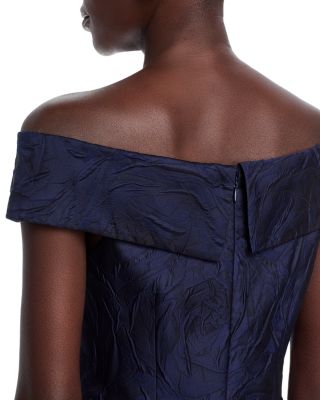 Jacquard Off-the-Shoulder Gown