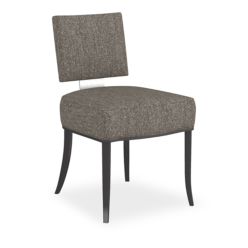 Caracole Reserved Seating Side Chair - Dark Gray In Dark Gray/seal Skin