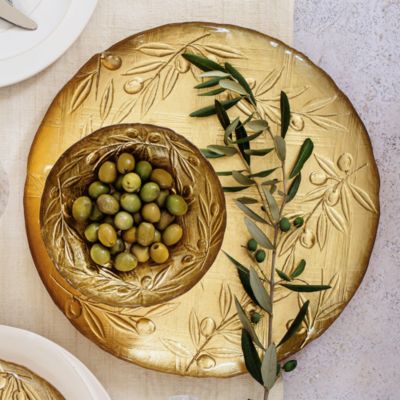 Moon Glass Olive Round Platter