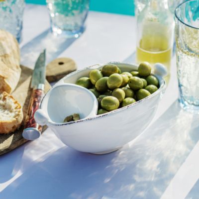 Lastra White Two Part Olive Bowl
