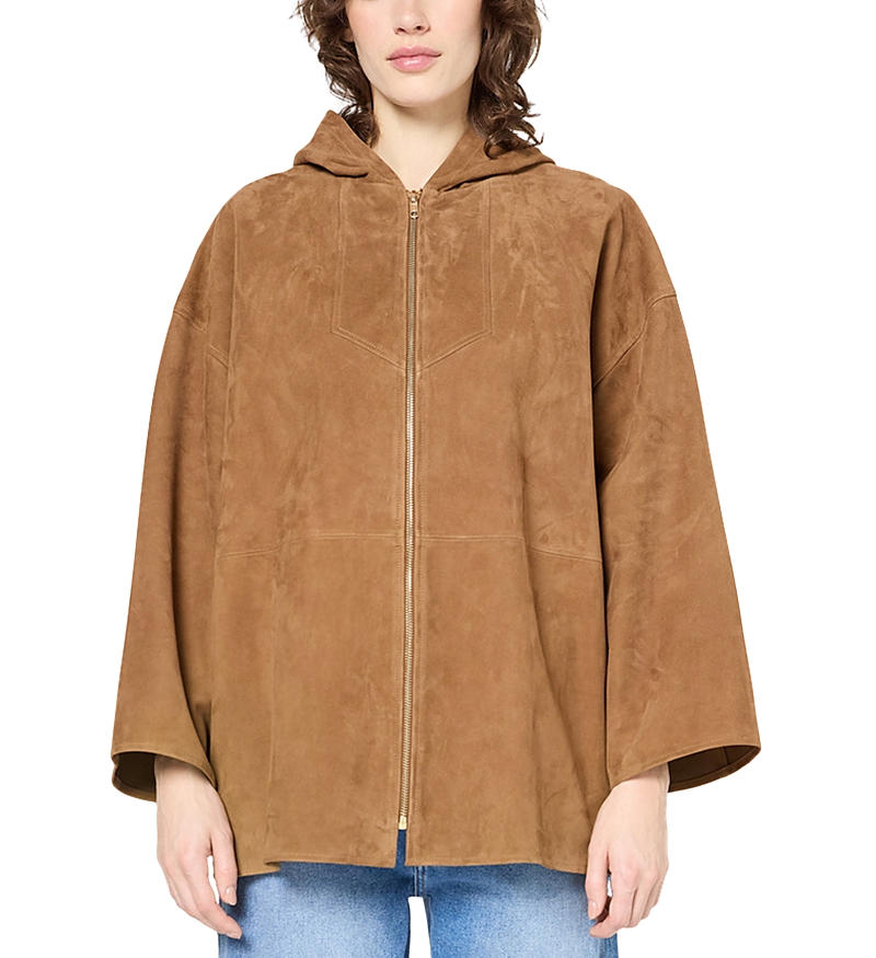 Gerard Darel Roseline Suede Jacket In Straw