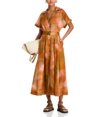 Notch Collar Shirt Dress