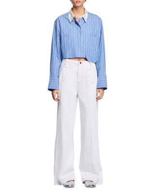 Striped Cropped Shirt