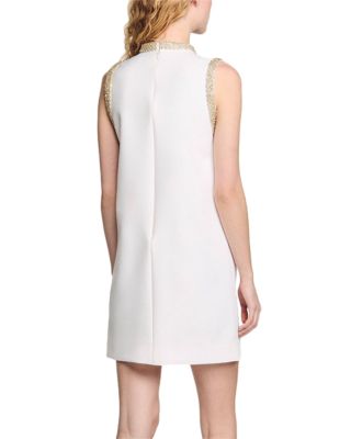 Short Dress with Rhinestone Trim