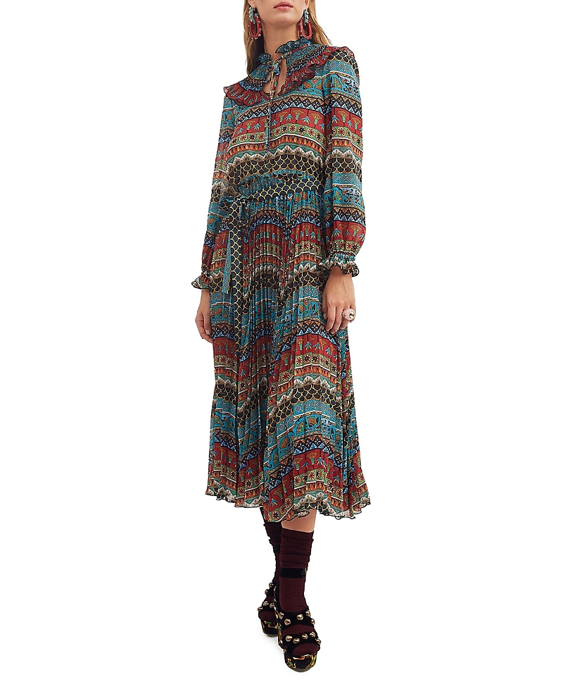 La Doublej La Double J Woman Maxi Dress Red Size L Silk In Giza Turquoise