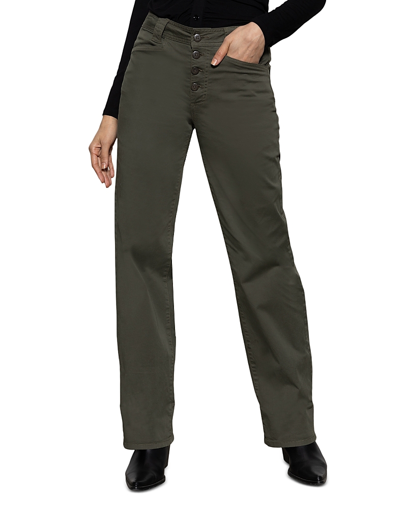 Sanctuary Luna High Waist Stretch Cotton Pants In Kalamata