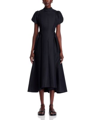 Puff Sleeve Side Tie Dress