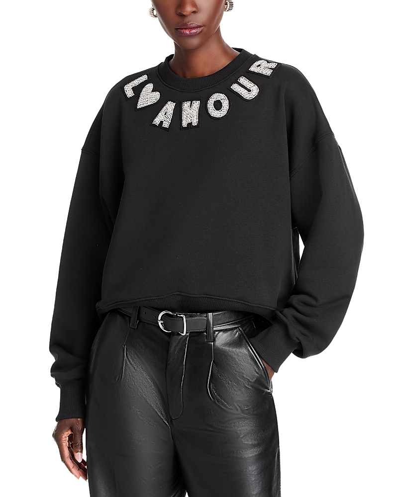 Cinq À Sept Cinq A Sept Lamour Patch Brandy Sweater In Black