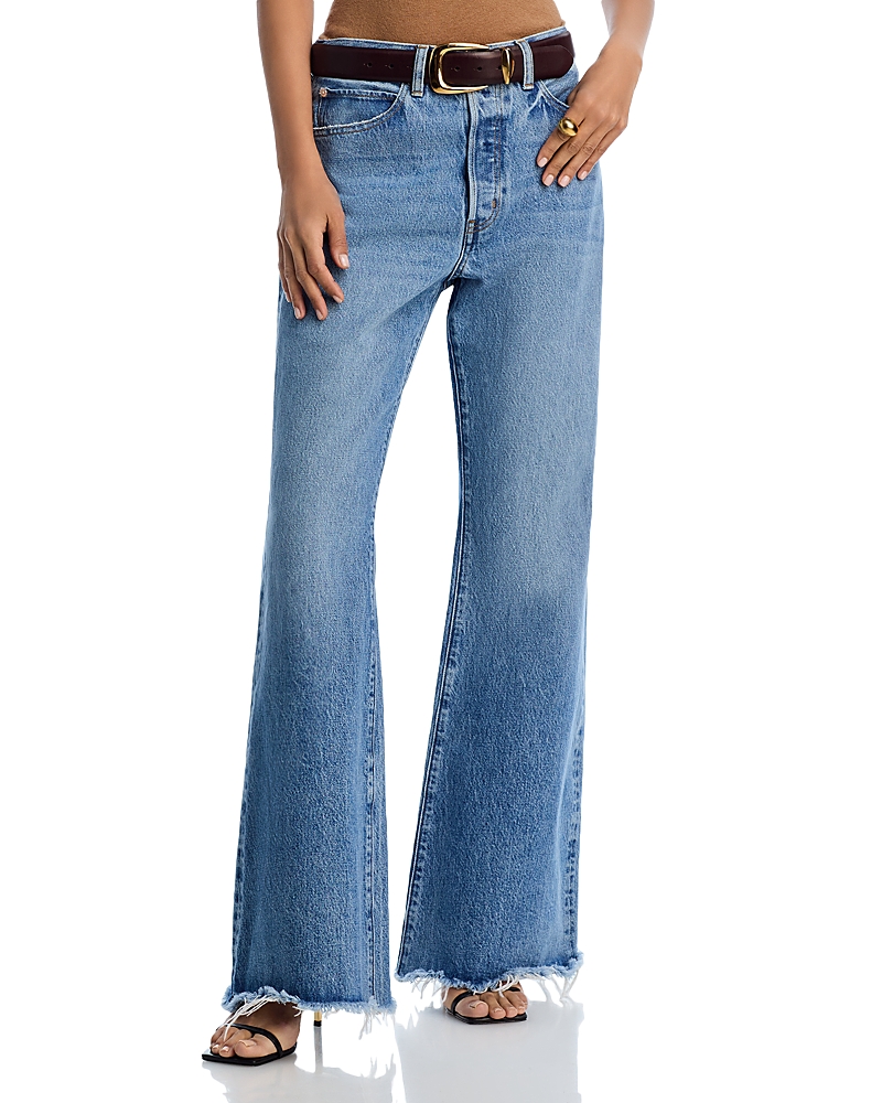 Frame The Lax High Rise Flare Jeans In Alderton In Blue