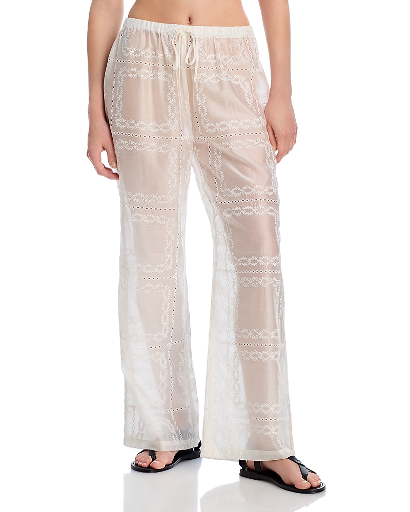Aqua Embroidered Swim Cover-Up Pants - Exclusive
