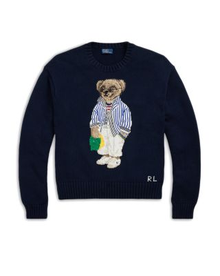 Polo Bear Cotton Crewneck Sweater