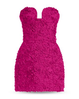 Strapless 3D Floral Dress