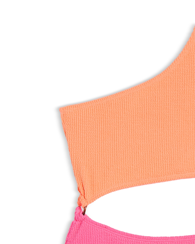 Shop Limeapple Girls' Cutout One Shoulder One Piece Swimsuit - Big Kid In Watermelon