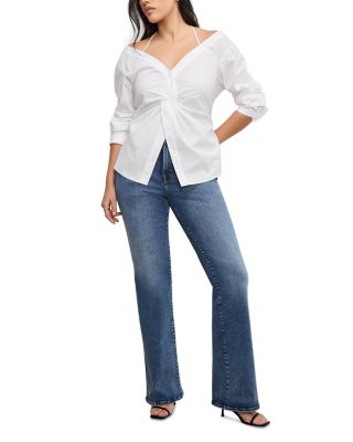 Poplin Off-the-Shoulder Shirt
