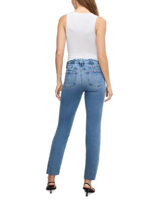 Soft Tech Good Legs High Rise Ankle Straight Jeans in Indigo 514