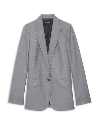 ZADIG&VOLTAIRE ジャケット 38 グレー フリンジ袖 Zadig & Voltaire Valse Tailleur Embellished Blazer | Bloomingdale's