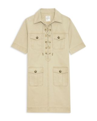 Record Military Cotton Mini Dress