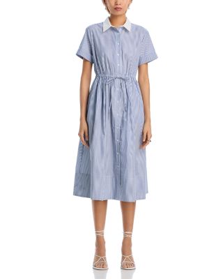 Stripe Smock Waist Midi Shirt Dress - Exclusive