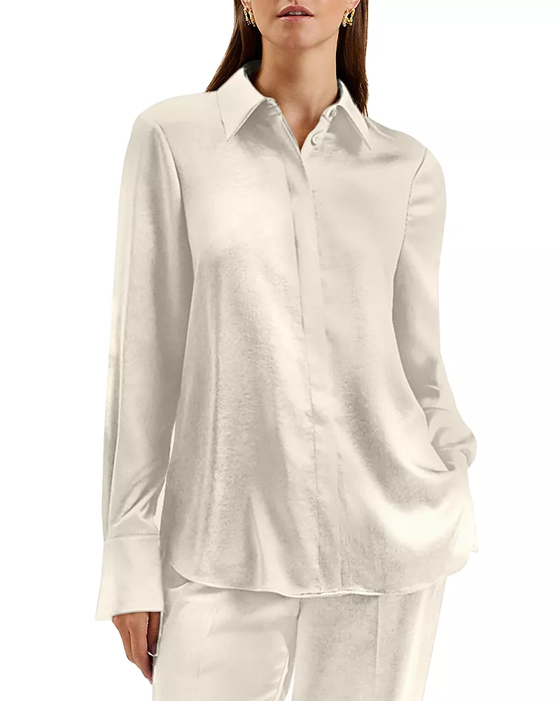 Ted Baker Sonora Long Line Satin Shirt