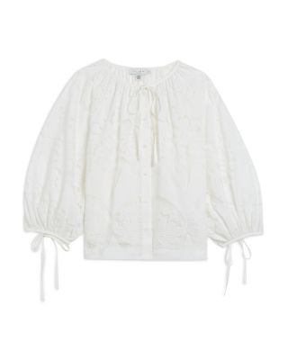Lace Puffed Sleeve Blouse