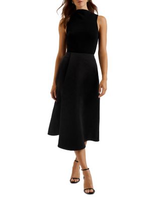 Erva Asymmetric Satin Faux Wrap Skirt