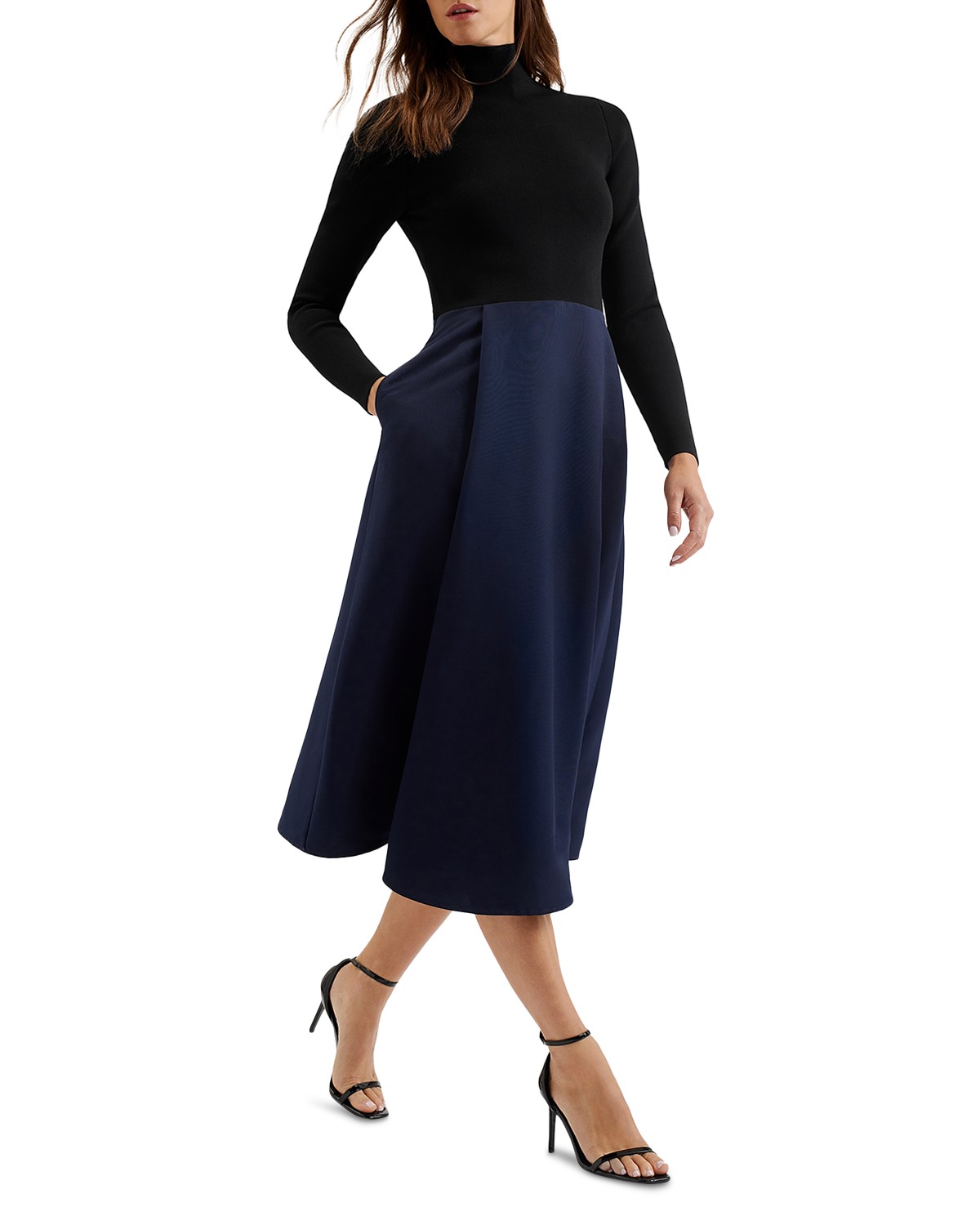 Knit Bodice Wrap Skirt Dress