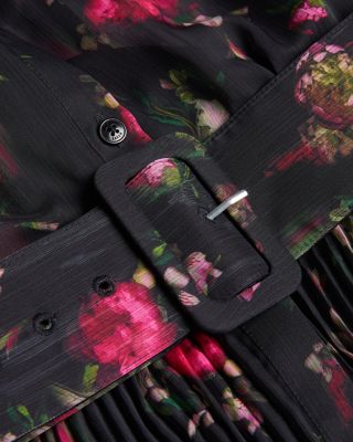 Printed Pleated Skirt Maxi Dress