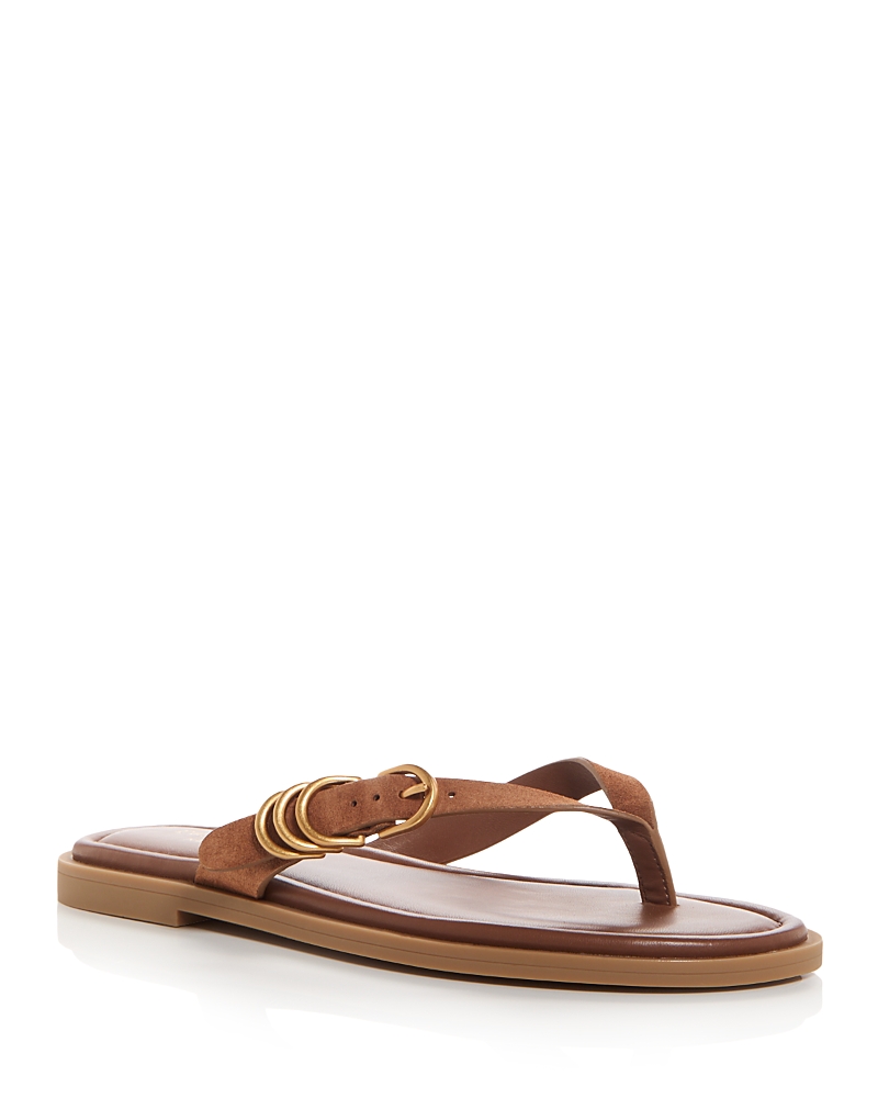 Rag & Bone Brown Gia Italian Suede Thong Sandals In Brown
