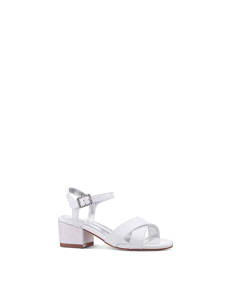 Nina Little Girls Block Heel Dress Sandals In Silver