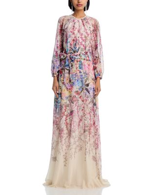 Chiffon Floral Print A Line Dress