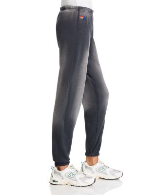 Rainbow-Stripe Sweatpants in Faded Smoke