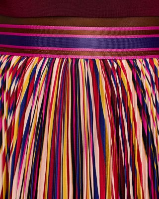 Diagonal Stripes Multicolor Midi Skirt