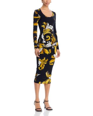 Versace Jeans Couture - Printed Long Sleeve Midi Dress