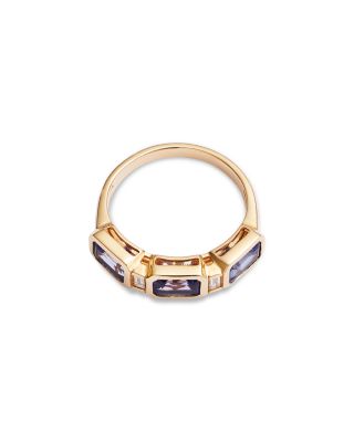 Tanzanite & Diamond Ring in 14K Yellow Gold