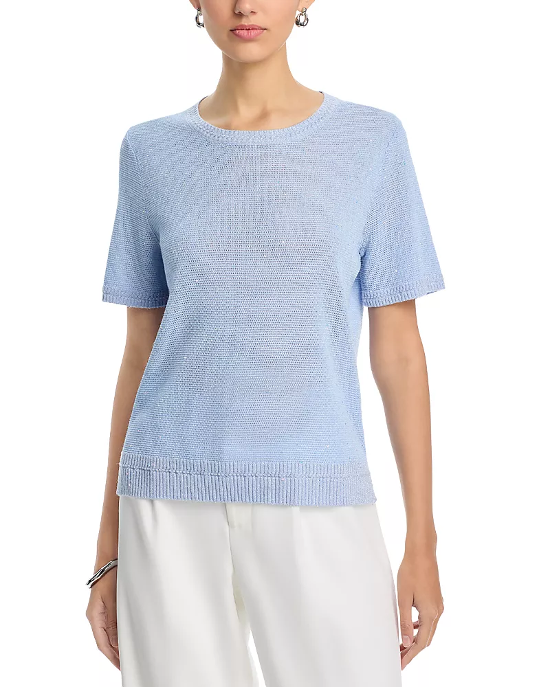 Kobi Halperin Noa Micro Sequins Short Sleeve Sweater