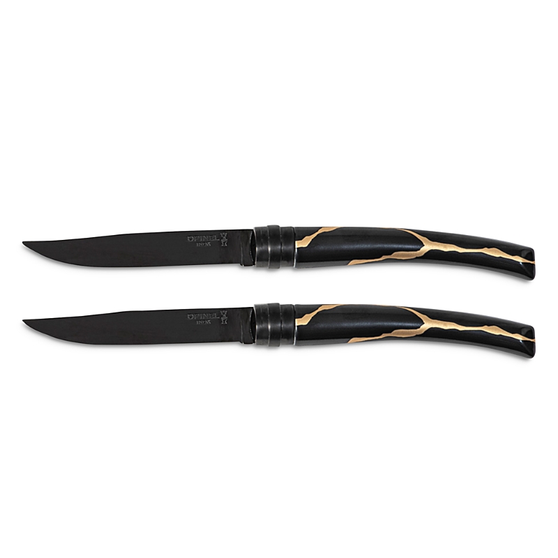 Bernardaud Kintsugi Charbon Black Table Knives, Set Of 2