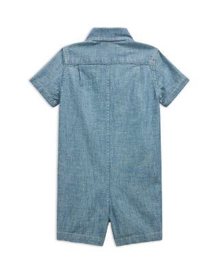 Boys' Indigo Cotton Chambray Shortall - Baby