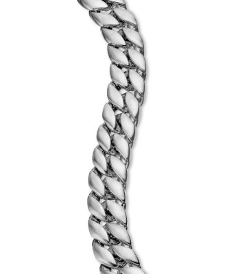 Men's Curb Chain Bracelet in Sterling Silver, 11.5mm