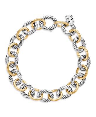 Oval Link Bracelet with Gold, 8"