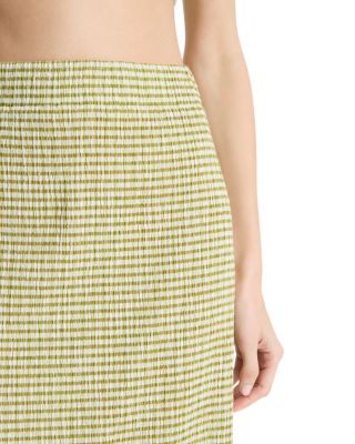 Seersucker Midi Skirt