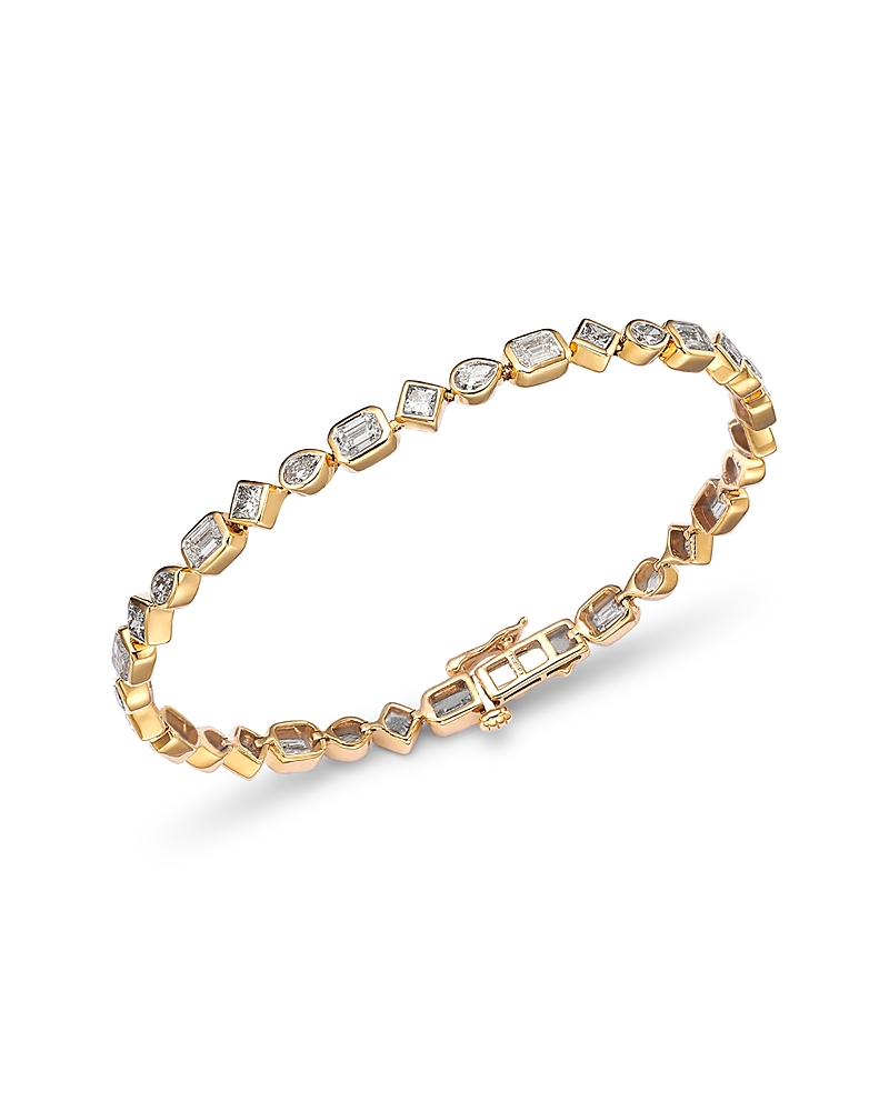 Bloomingdale's Fine Collection Certified Lab Grown Mixed Cut Diamond Bracelet In 14k Yellow Gold, 5.0 Ct. T. W. In Yellow Gold