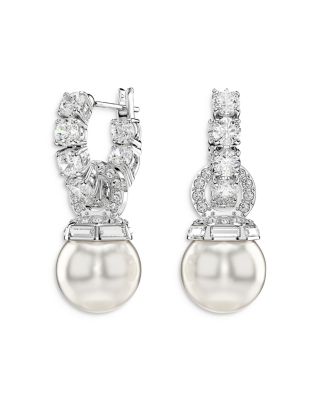 Swarovski - Matrix Crystal & Imitation Pearl Drop Earrings