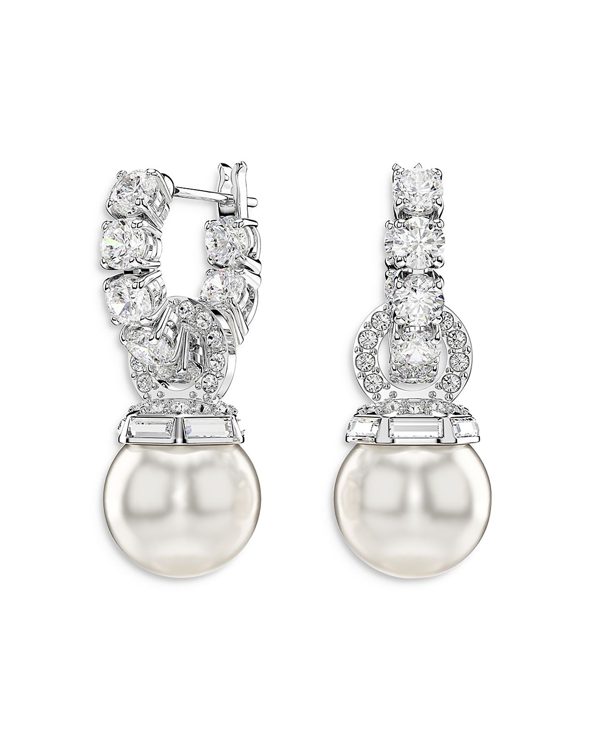 Swarovski Matrix Crystal & Imitation Pearl Drop Earrings
