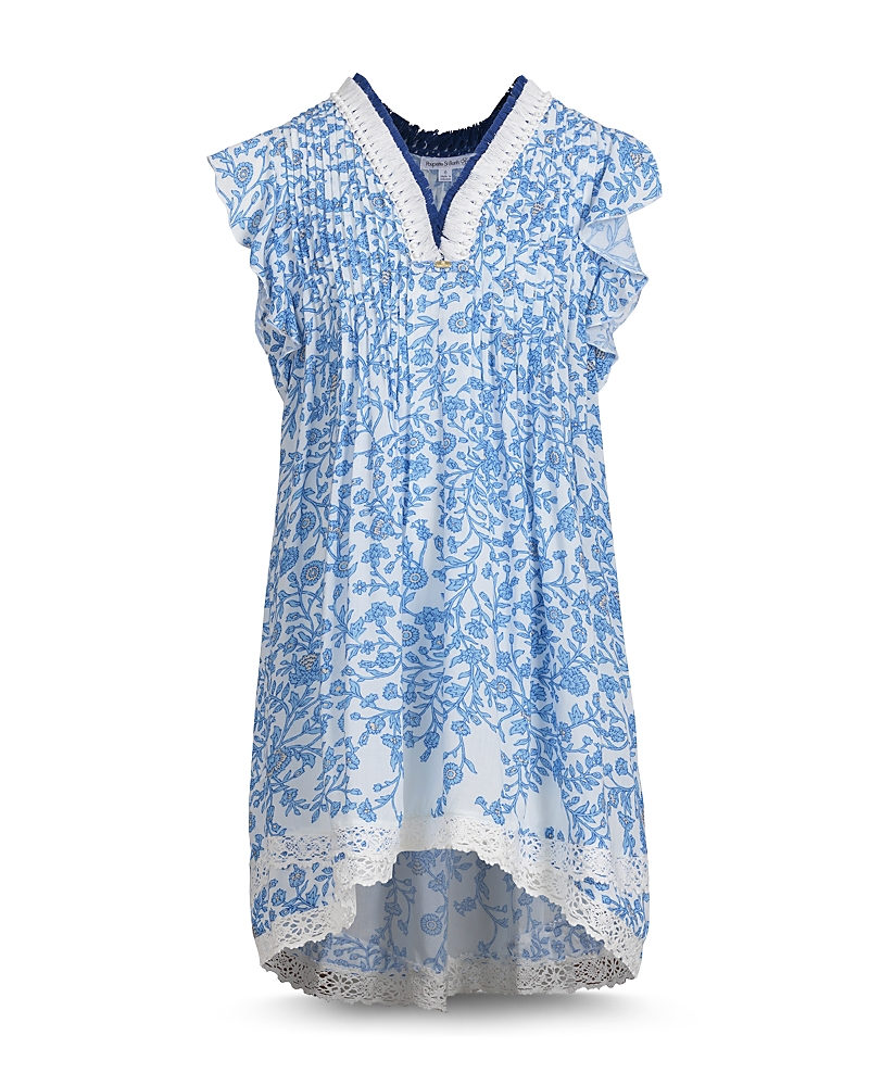 Poupette St Barth Girls' Sasha Asymmetric Mini Dress - Little Kid, Big Kid In Blue