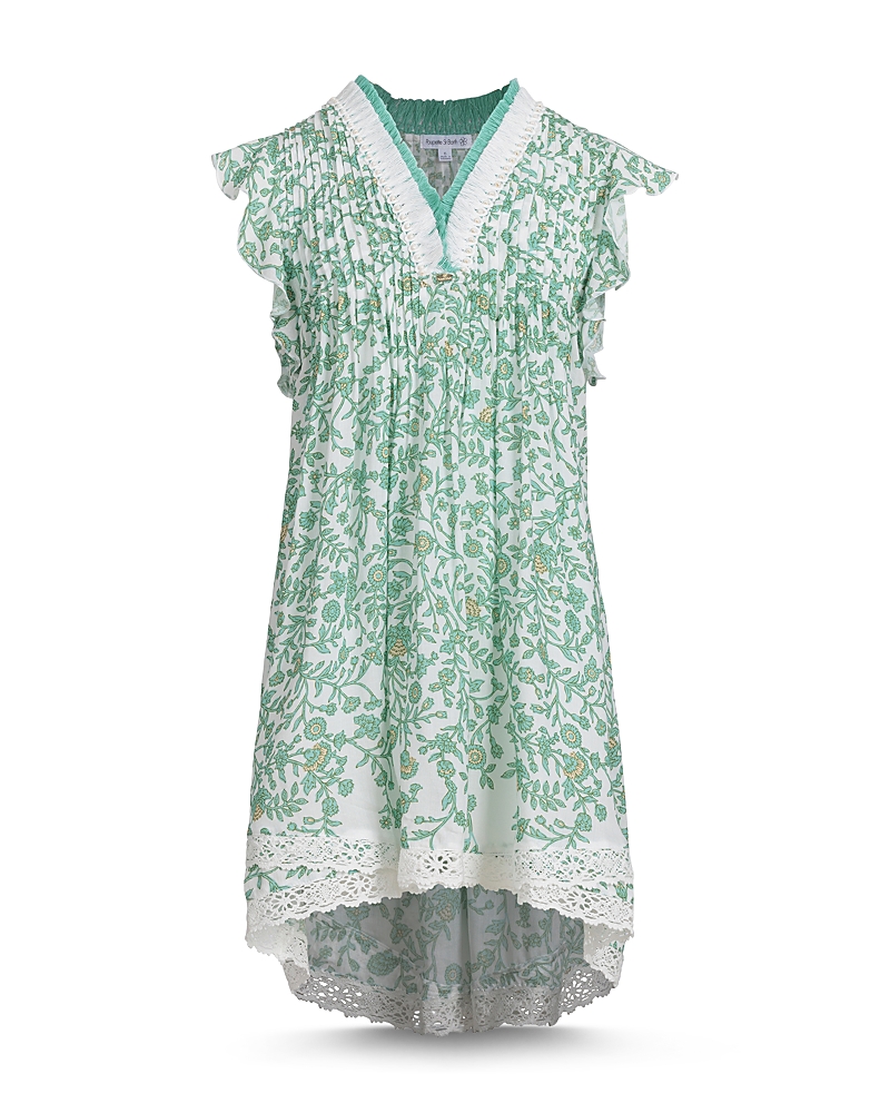 Poupette St Barth Girls' Sasha Asymmetric Mini Dress - Little Kid, Big Kid In Green