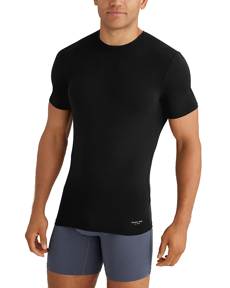 Tommy John Second Skin Essentials Crewneck Tee, Pack Of 3 In Black