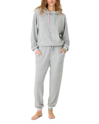 PJ Salvage Peachy Party Leopard Banded Pant- Oatmeal
