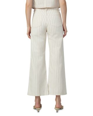 The Mia Wide Leg Ankle Jeans in Natural Stripe